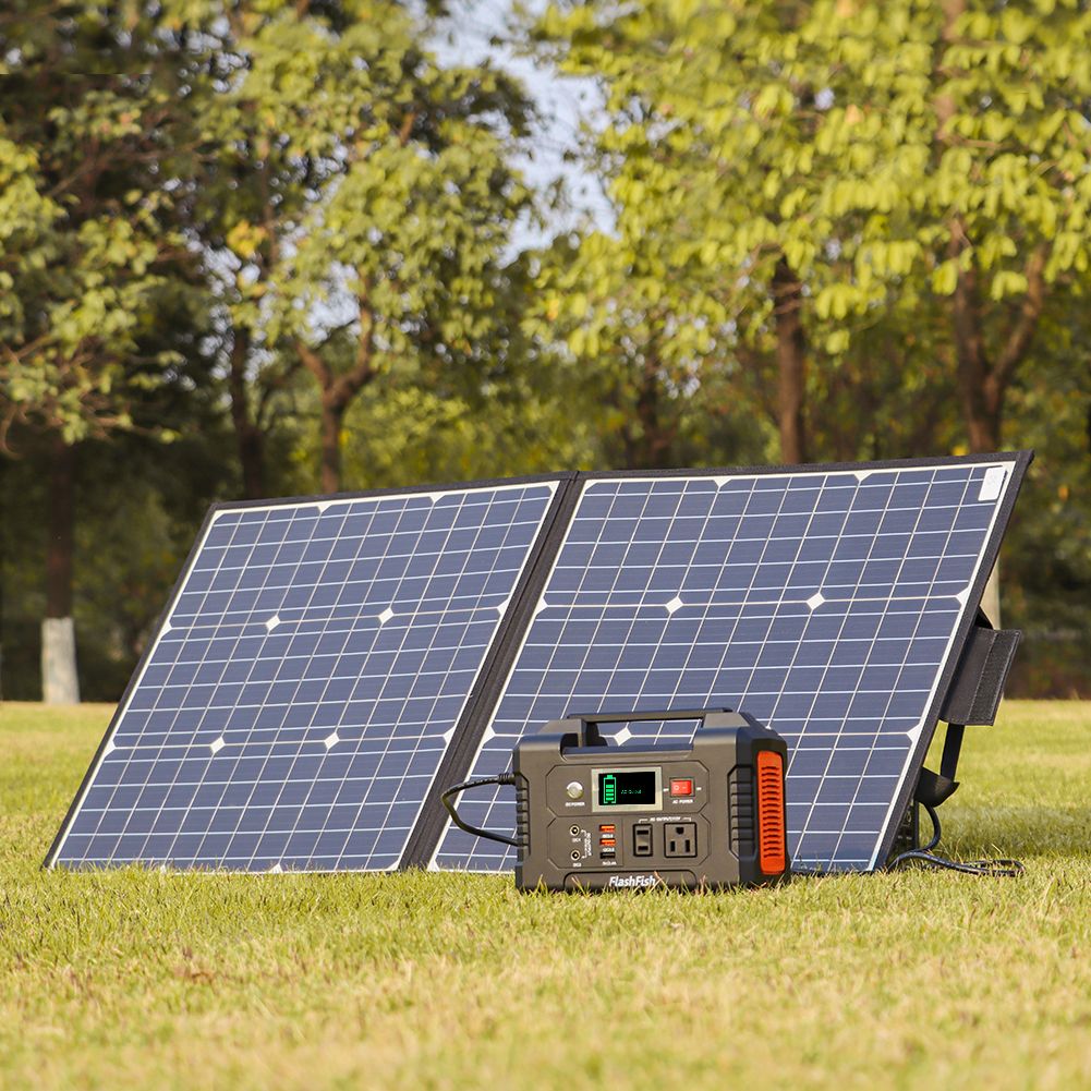 200w portable power station flashfish 40800mah solar generator with 50w 18v portable solar panel flashfish foldable solar charger with 5v usb 18v dc output 2