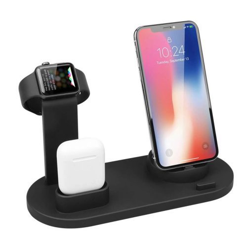 Bakeey 3 In 1 Qi Wireless Charger Dock Holder Mount for Apple Watch Airpods Phone