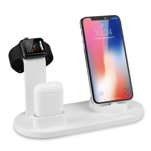 Bakeey 3 In 1 Qi Wireless Charger Dock Holder Mount for Apple Watch Airpods Phone