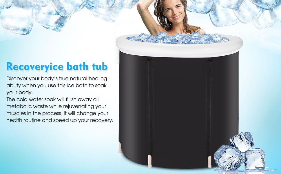 recovery ice tub foldable adult bathtub outdoor portable cold water therapy tub fitnessrehab ice tub for athletes long lasting insulated ice tub adult spa soaking bucket